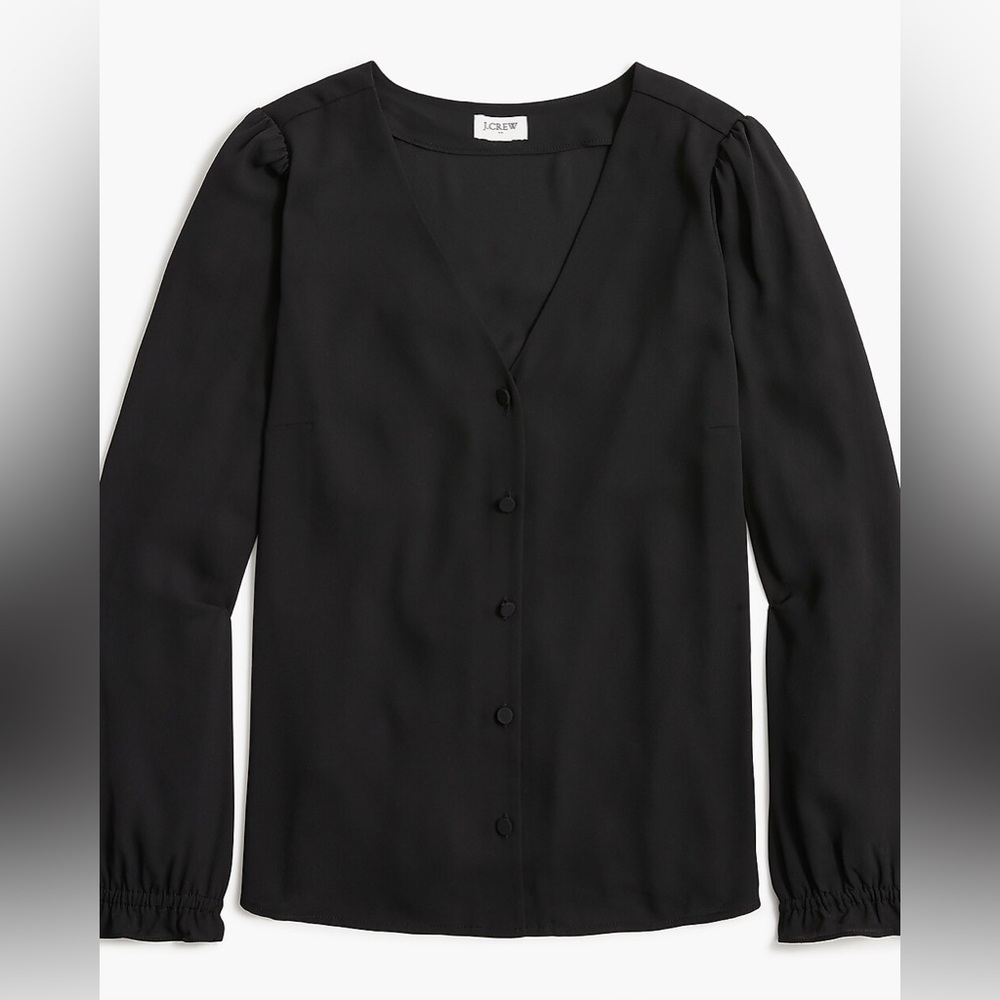 J. Crew Factory V-neck button-front shirt, size L